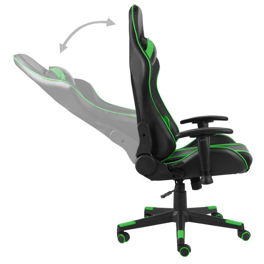 vidaXL Scaun de jocuri pivotant, verde, PVC