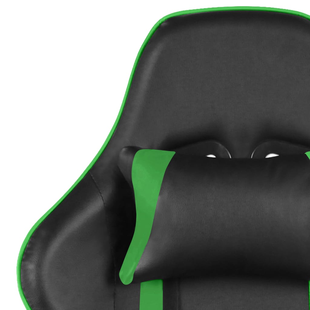 vidaXL Scaun de jocuri pivotant, verde, PVC