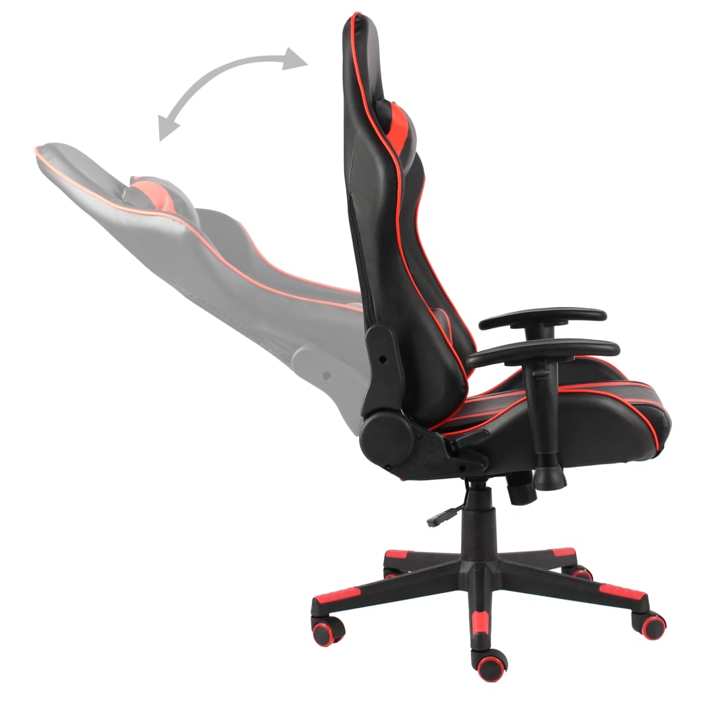 vidaXL Scaun de jocuri pivotant, roșu, PVC