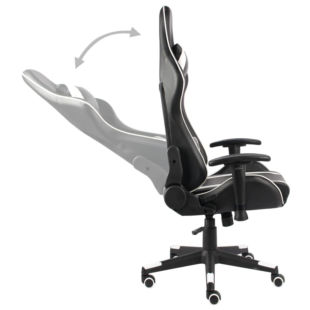 vidaXL Scaun de jocuri pivotant, alb, PVC vidaXL Scaun de jocuri pivotant, alb, PVC