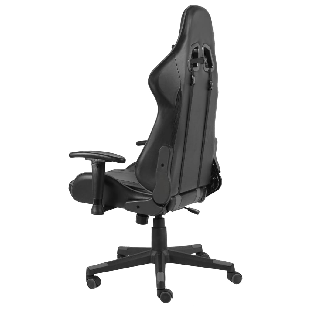 vidaXL Scaun de gaming pivotant, gri, PVC vidaXL Scaun de gaming pivotant, gri, PVC