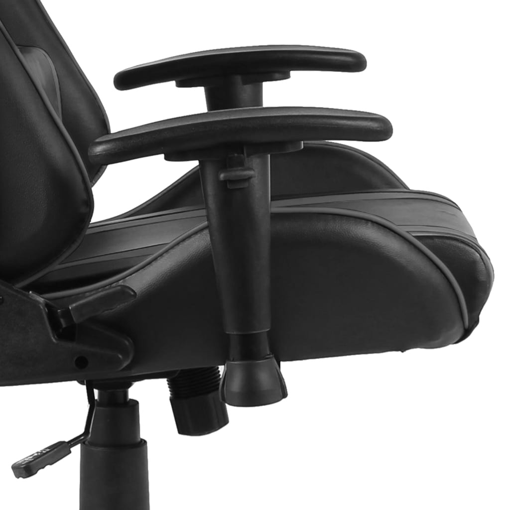 vidaXL Scaun de gaming pivotant, gri, PVC vidaXL Scaun de gaming pivotant, gri, PVC