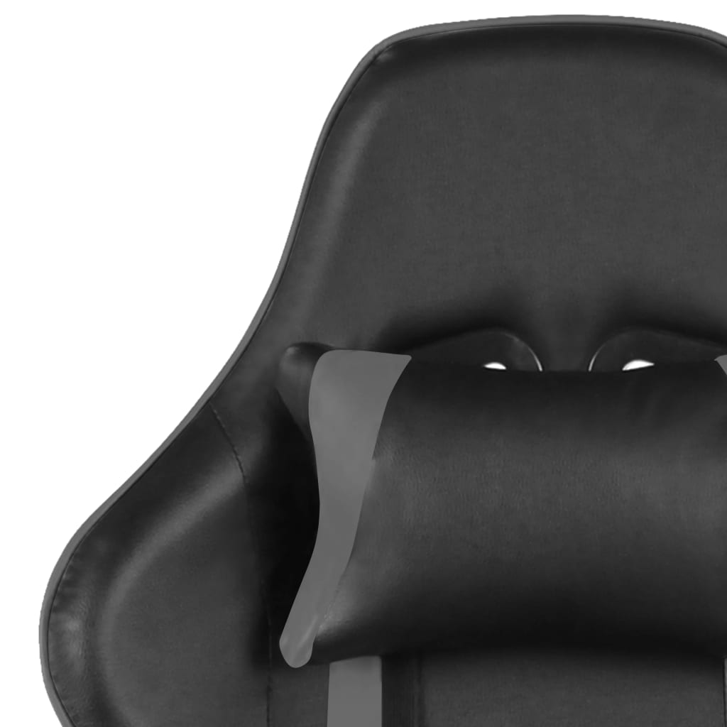 vidaXL Scaun de gaming pivotant, gri, PVC vidaXL Scaun de gaming pivotant, gri, PVC