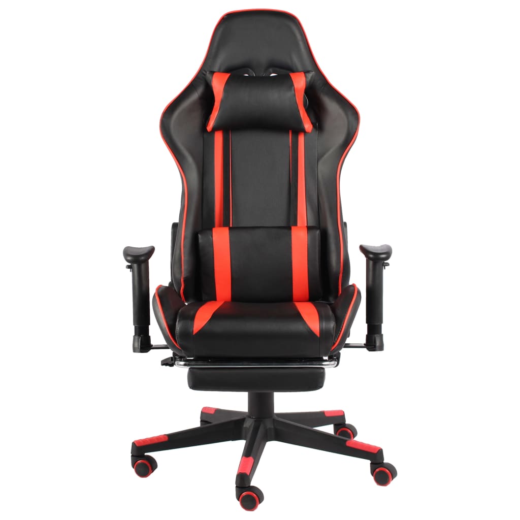 vidaXL Scaun de gaming pivotant cu suport de picioare, roșu, PVC vidaXL Scaun de gaming pivotant cu suport de picioare, roșu, PVC