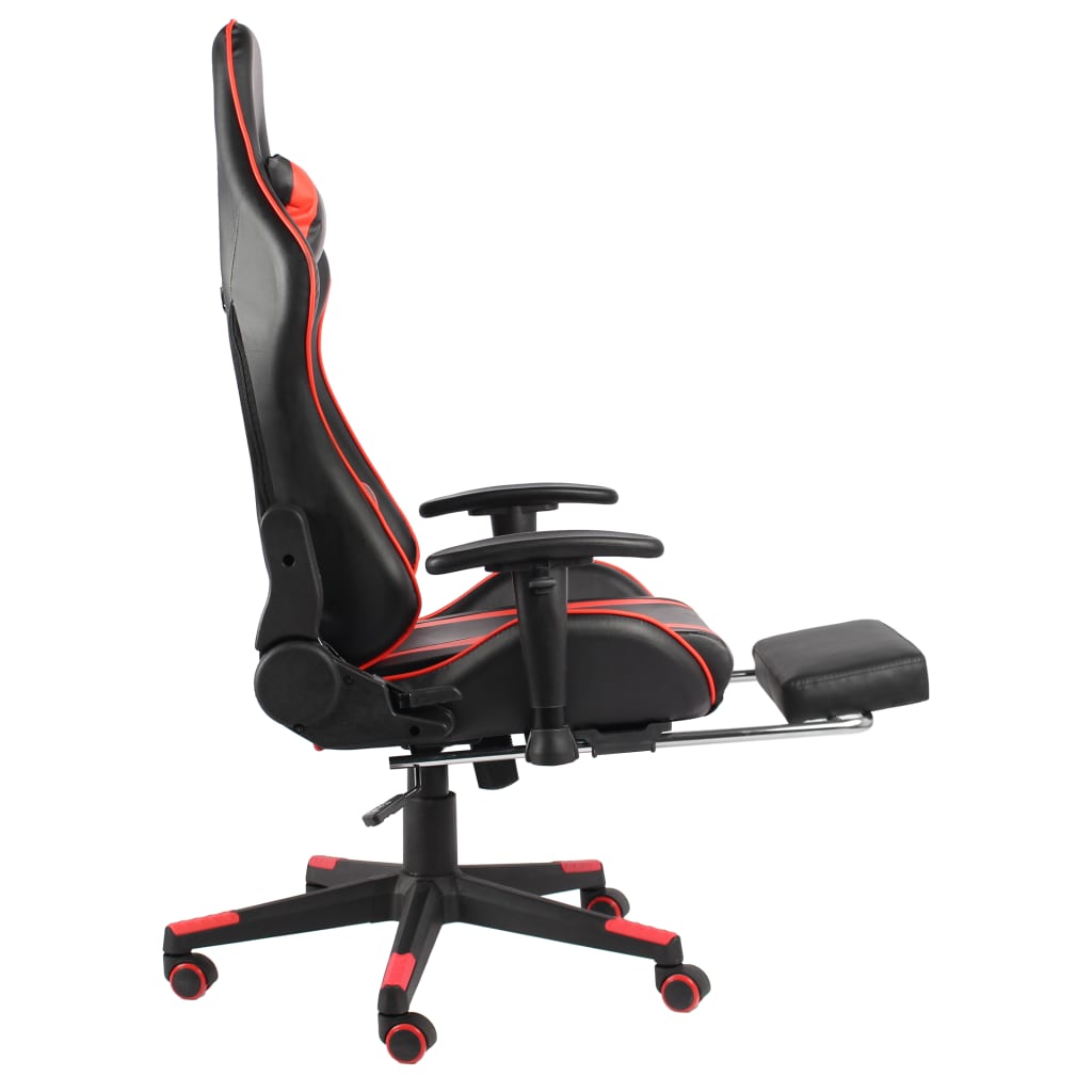 vidaXL Scaun de gaming pivotant cu suport de picioare, roșu, PVC vidaXL Scaun de gaming pivotant cu suport de picioare, roșu, PVC