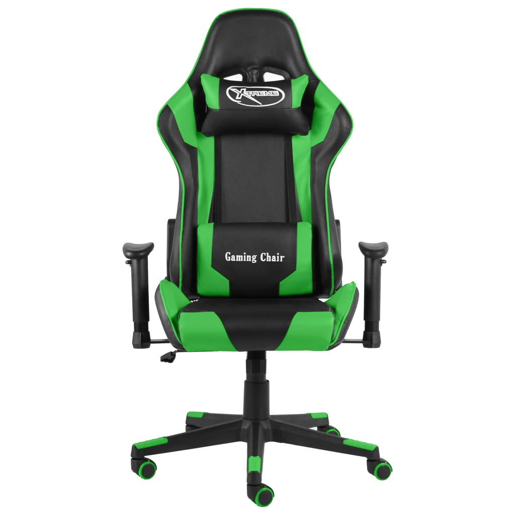 vidaXL Scaun de jocuri pivotant, verde, PVC vidaXL Scaun de jocuri pivotant, verde, PVC