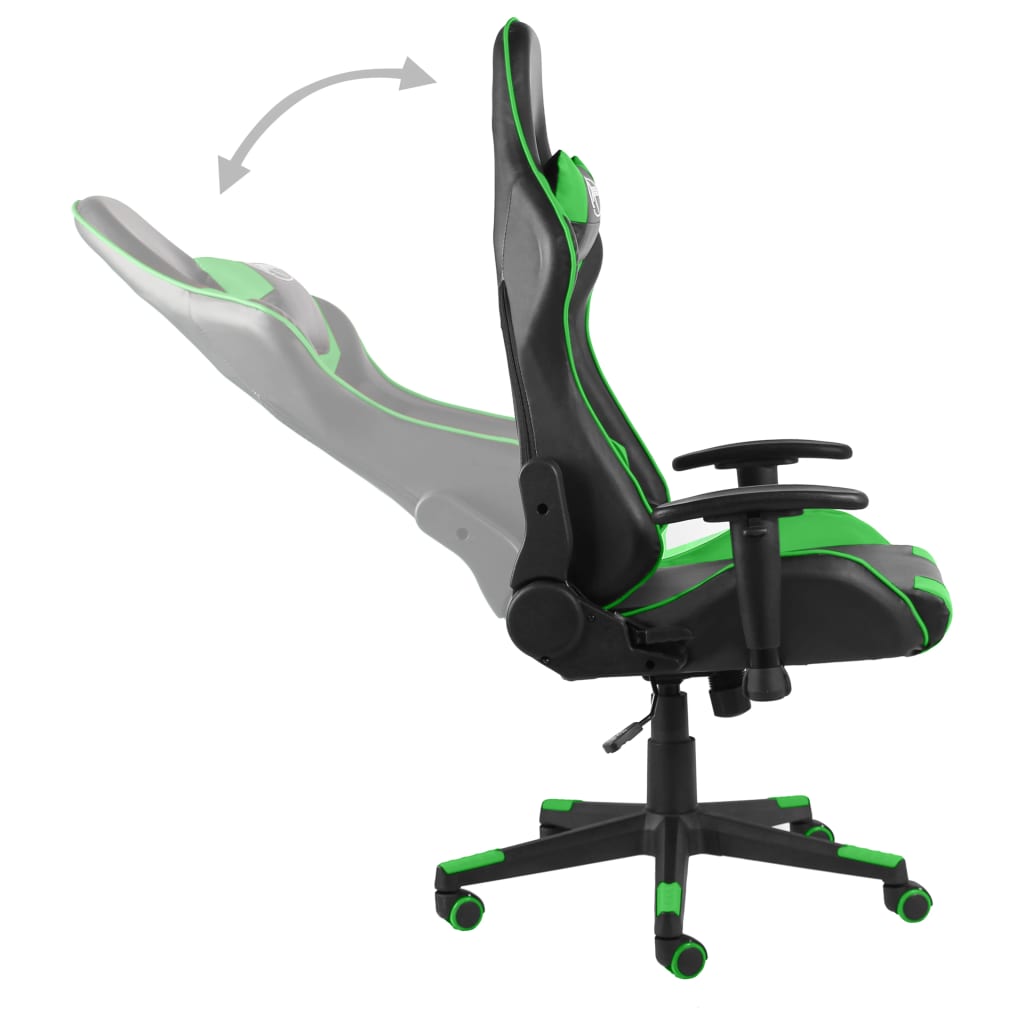 vidaXL Scaun de jocuri pivotant, verde, PVC vidaXL Scaun de jocuri pivotant, verde, PVC