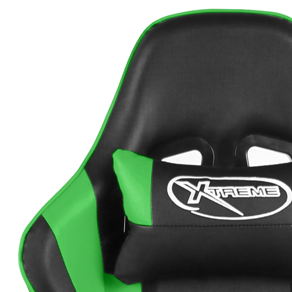 vidaXL Scaun de jocuri pivotant, verde, PVC vidaXL Scaun de jocuri pivotant, verde, PVC
