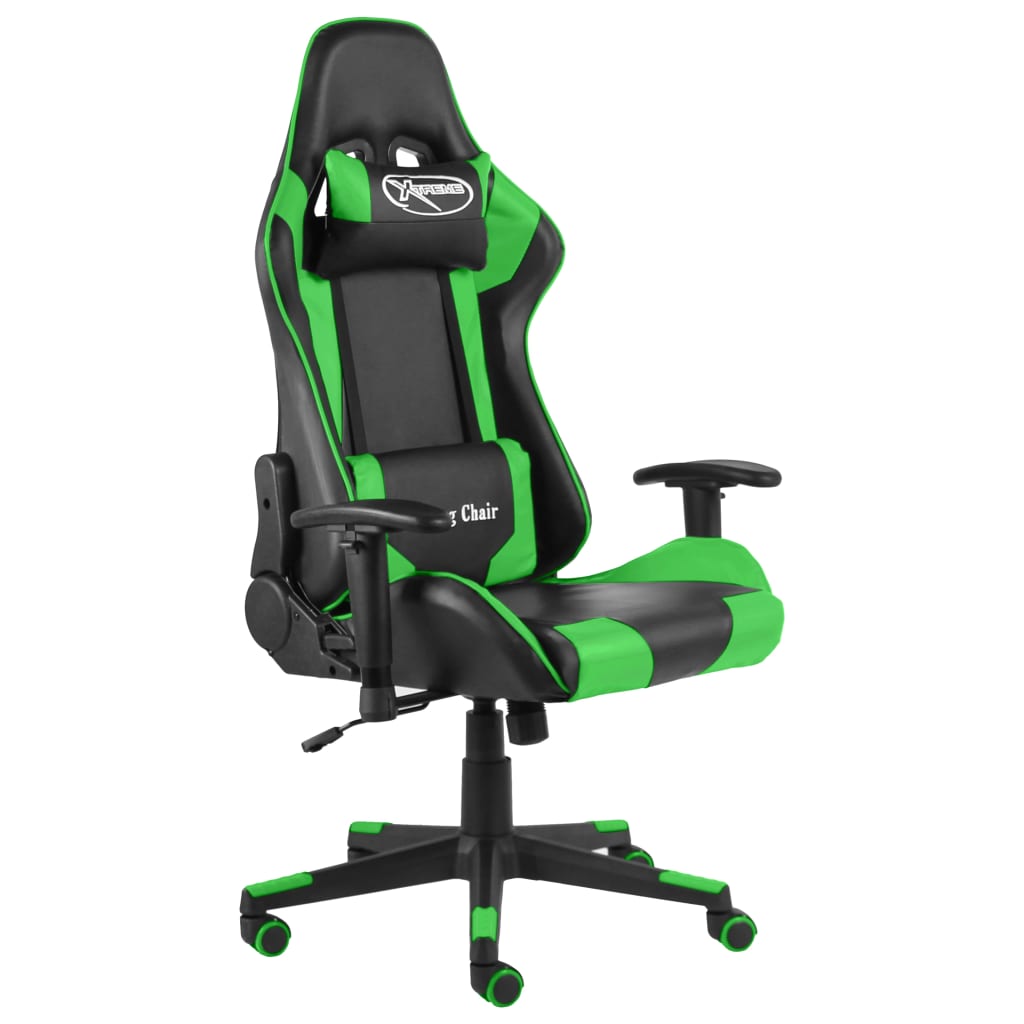 vidaXL Scaun de jocuri pivotant, verde, PVC vidaXL Scaun de jocuri pivotant, verde, PVC