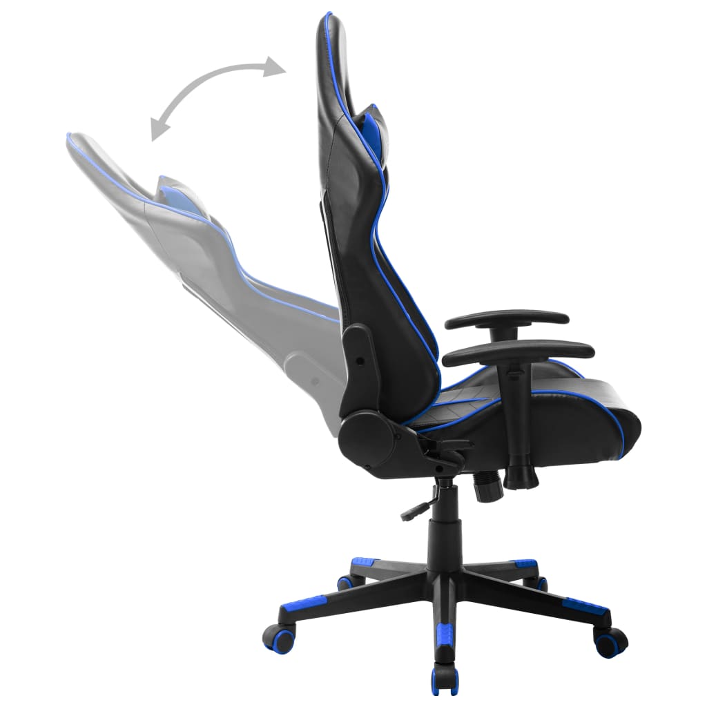 vidaXL Scaun de jocuri, negru și albastru, piele artificială vidaXL Scaun de jocuri, negru și albastru, piele artificială