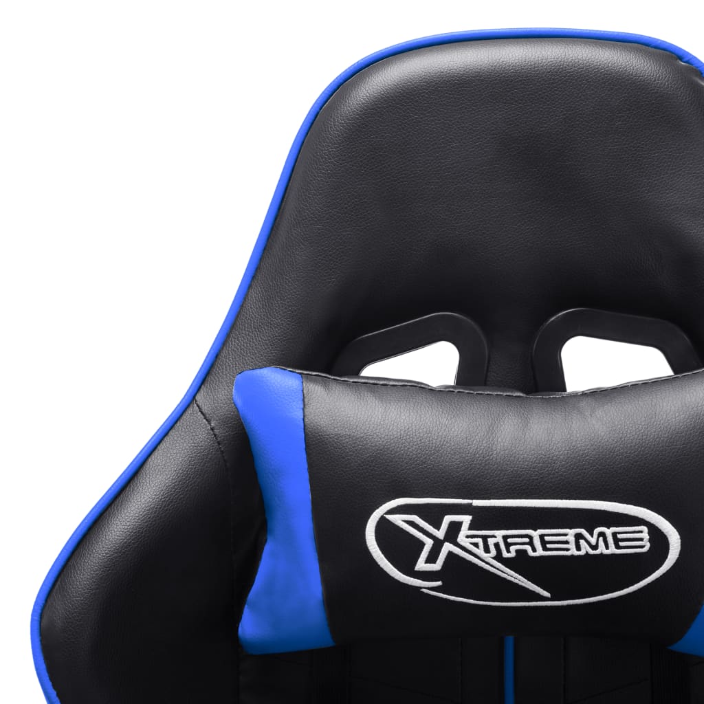 vidaXL Scaun de jocuri, negru și albastru, piele artificială vidaXL Scaun de jocuri, negru și albastru, piele artificială