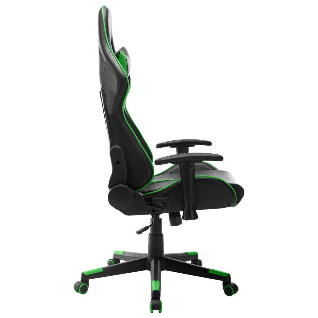 vidaXL Scaun de jocuri, negru și verde, piele artificială vidaXL Scaun de jocuri, negru și verde, piele artificială