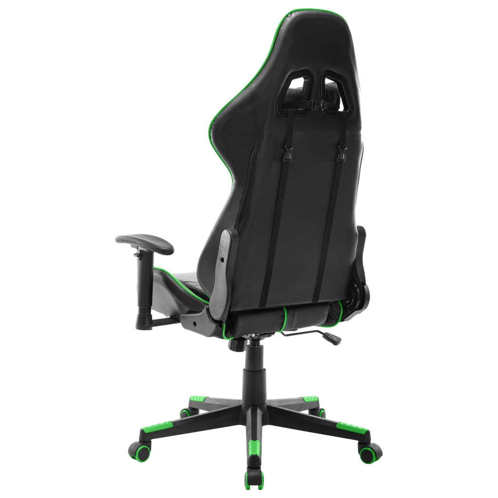 vidaXL Scaun de jocuri, negru și verde, piele artificială vidaXL Scaun de jocuri, negru și verde, piele artificială