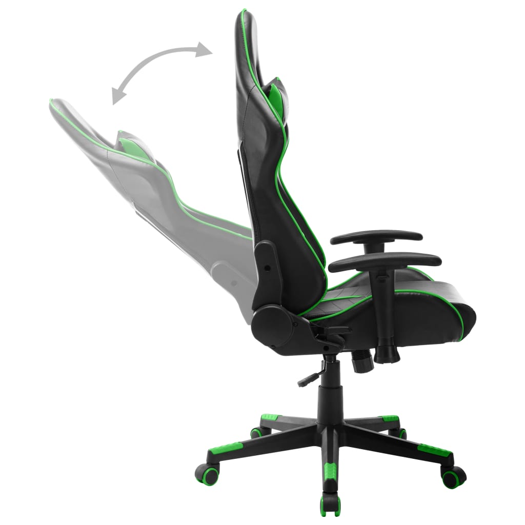 vidaXL Scaun de jocuri, negru și verde, piele artificială vidaXL Scaun de jocuri, negru și verde, piele artificială