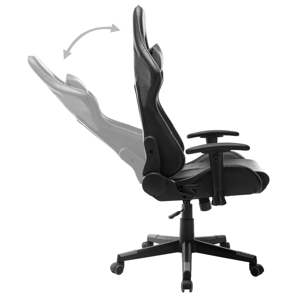 vidaXL Scaun de jocuri, negru și gri, piele ecologică