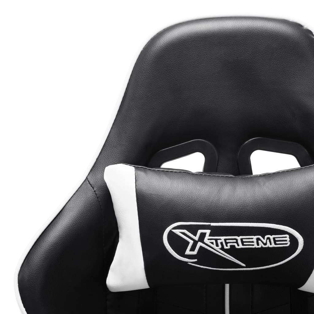 vidaXL Scaun de jocuri, negru și alb, piele artificială vidaXL Scaun de jocuri, negru și alb, piele artificială