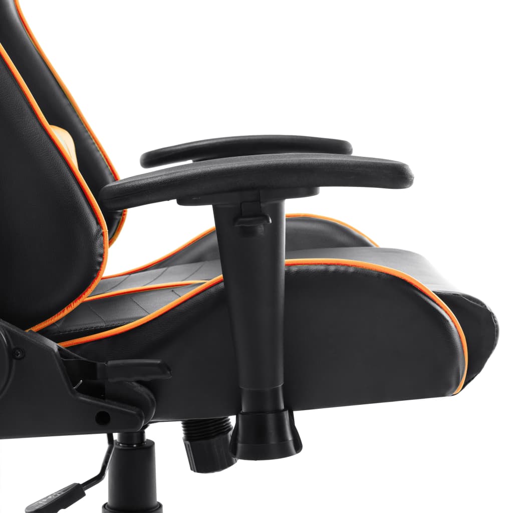 vidaXL Scaun de jocuri, negru și portocaliu, piele artificială