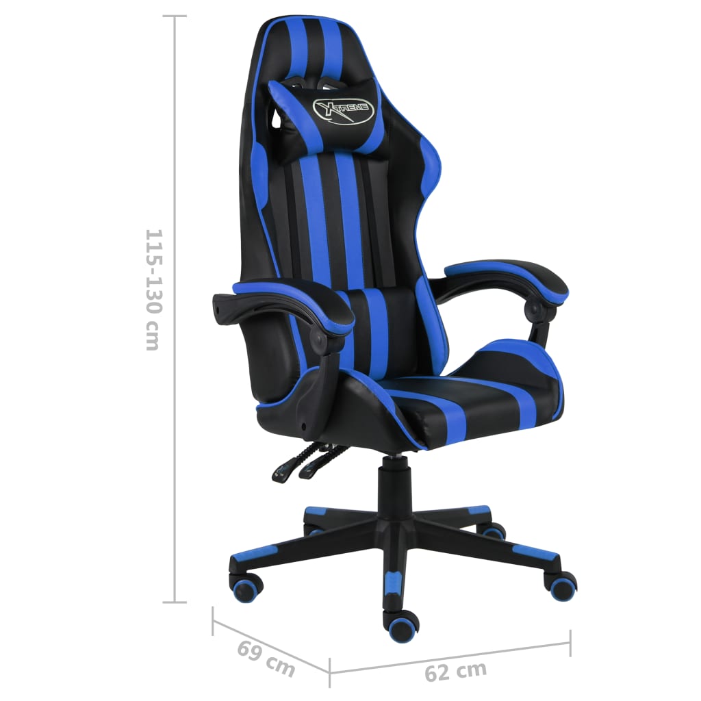 vidaXL Scaun de racing, negru și albastru, piele ecologică vidaXL Scaun de racing, negru și albastru, piele ecologică