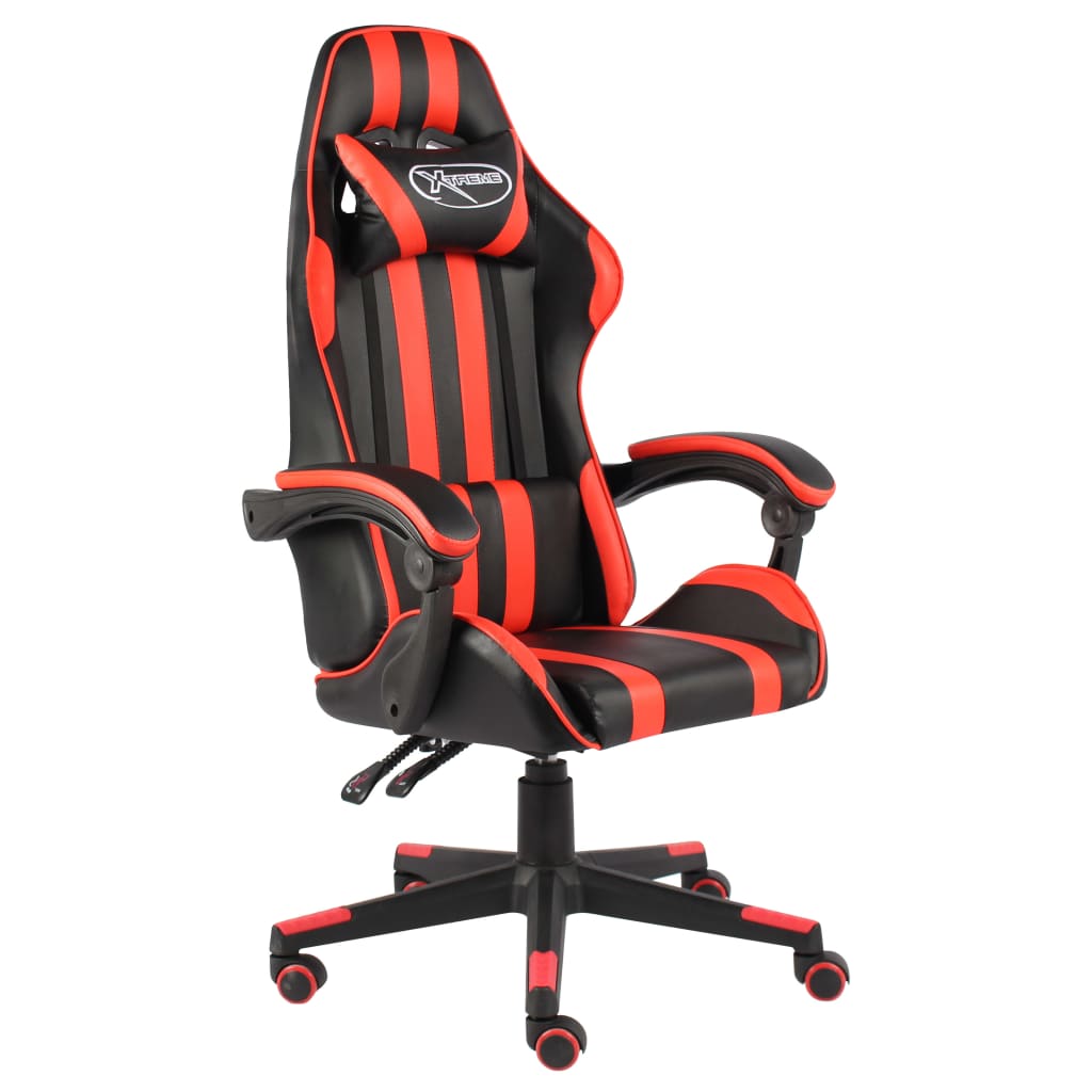 vidaXL Scaun de racing, negru și roșu, piele ecologică vidaXL Scaun de racing, negru și roșu, piele ecologică