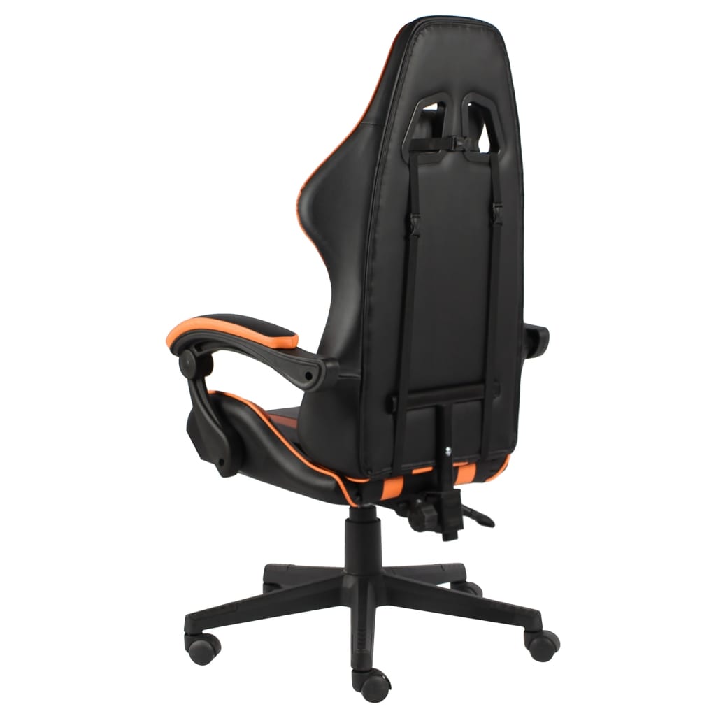 vidaXL Scaun de racing, negru și portocaliu, piele ecologică vidaXL Scaun de racing, negru și portocaliu, piele ecologică