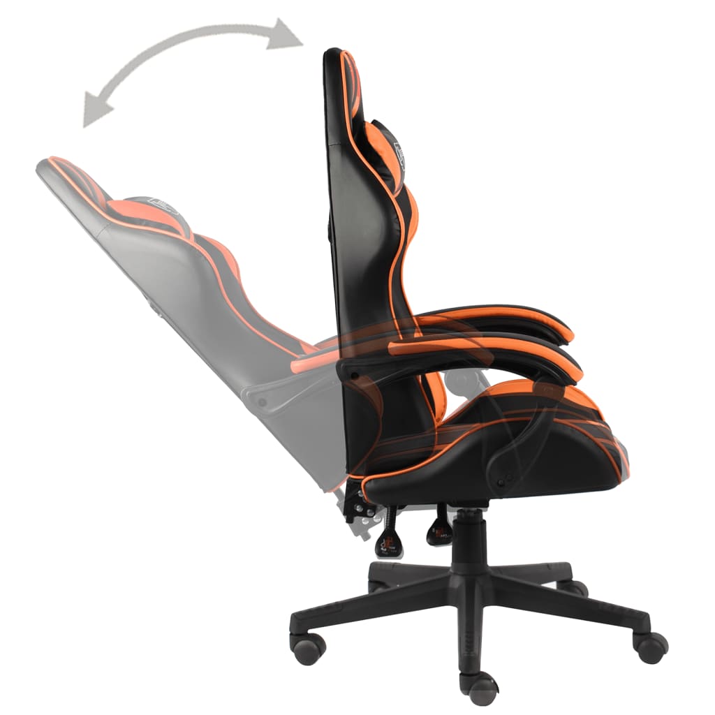 vidaXL Scaun de racing, negru și portocaliu, piele ecologică vidaXL Scaun de racing, negru și portocaliu, piele ecologică