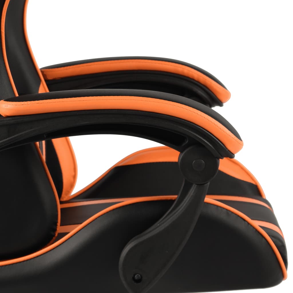 vidaXL Scaun de racing, negru și portocaliu, piele ecologică vidaXL Scaun de racing, negru și portocaliu, piele ecologică