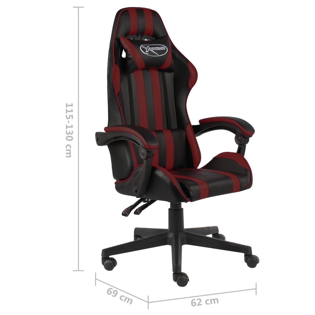 vidaXL Scaun de racing, negru și roșu vin, piele ecologică vidaXL Scaun de racing, negru și roșu vin, piele ecologică