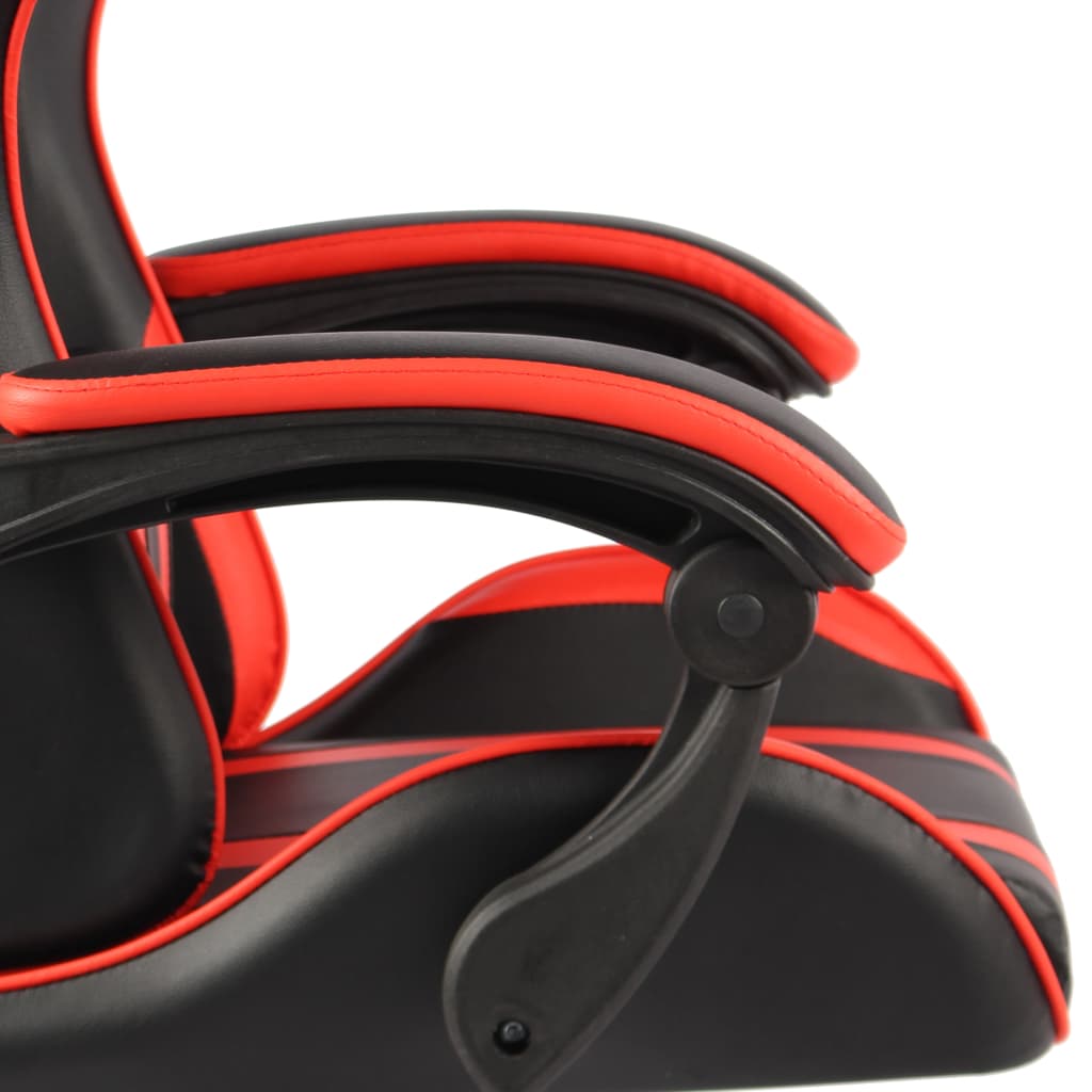 vidaXL Scaun de racing suport picioare negru/roșu piele ecologică vidaXL Scaun de racing suport picioare negru/roșu piele ecologică
