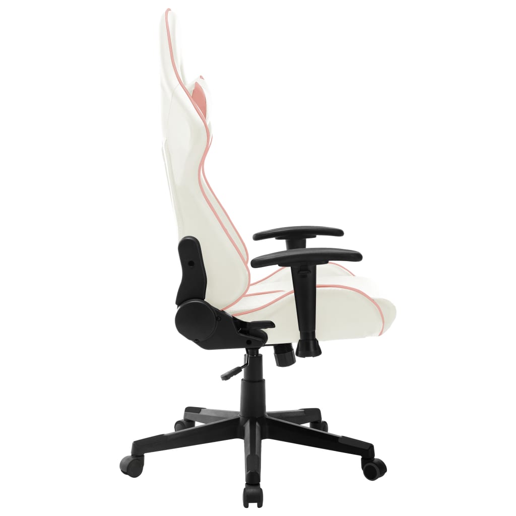 vidaXL Scaun pentru jocuri, alb și roz, piele artificială vidaXL Scaun pentru jocuri, alb și roz, piele artificială