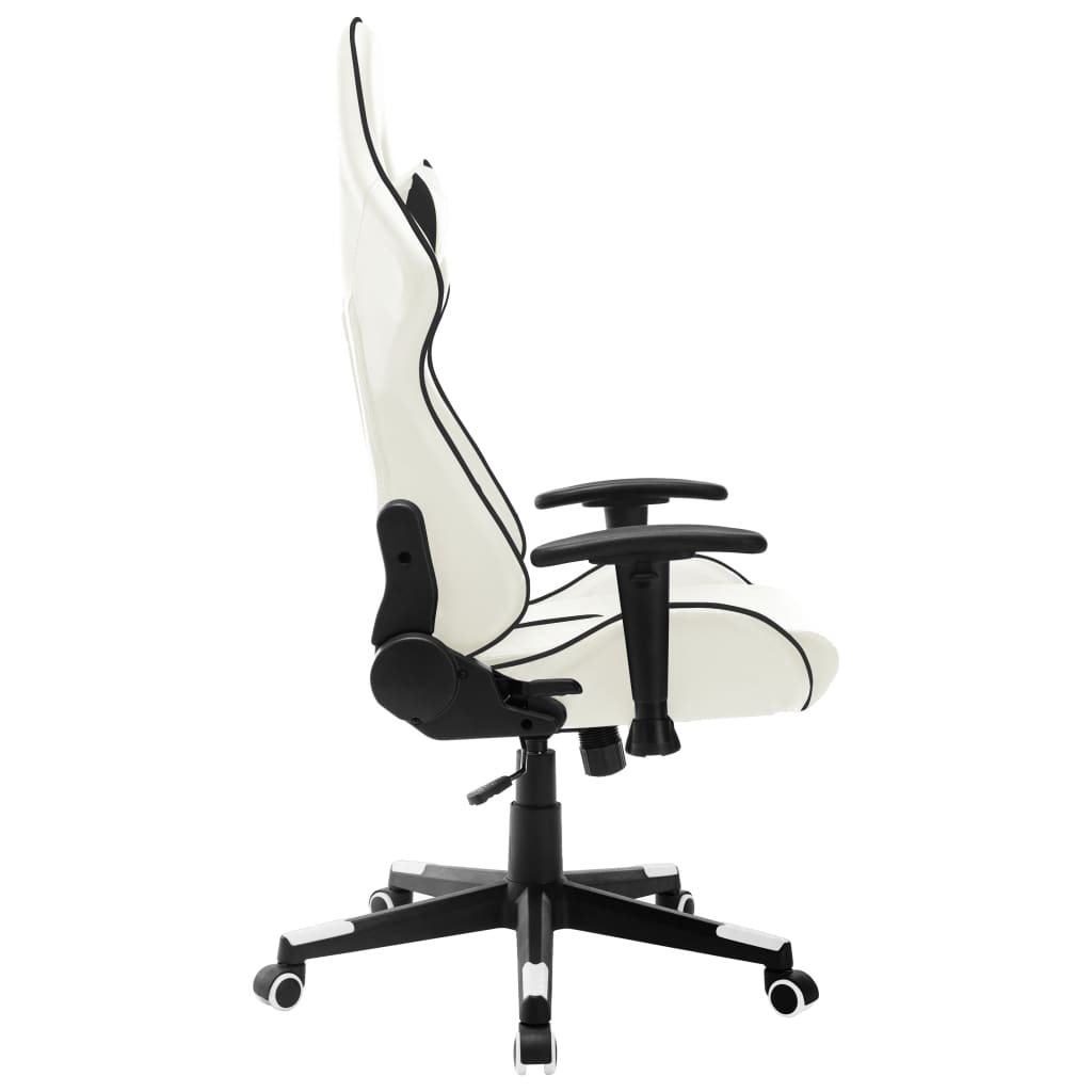 vidaXL Scaun pentru jocuri, alb și negru, piele artificială vidaXL Scaun pentru jocuri, alb și negru, piele artificială