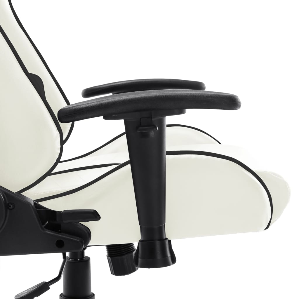 vidaXL Scaun pentru jocuri, alb și negru, piele artificială vidaXL Scaun pentru jocuri, alb și negru, piele artificială