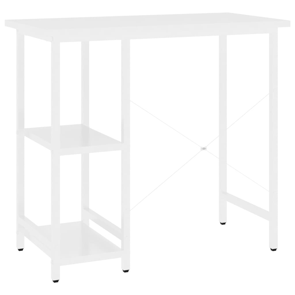 vidaXL Birou de calculator, alb, 80x40x72 cm, MDF și metal