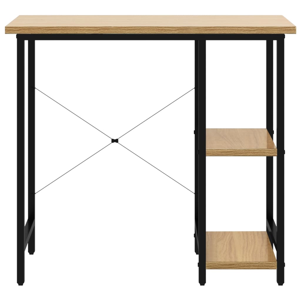 vidaXL Birou de calculator negru/stejar deschis 80x40x72 cm MDF/metal