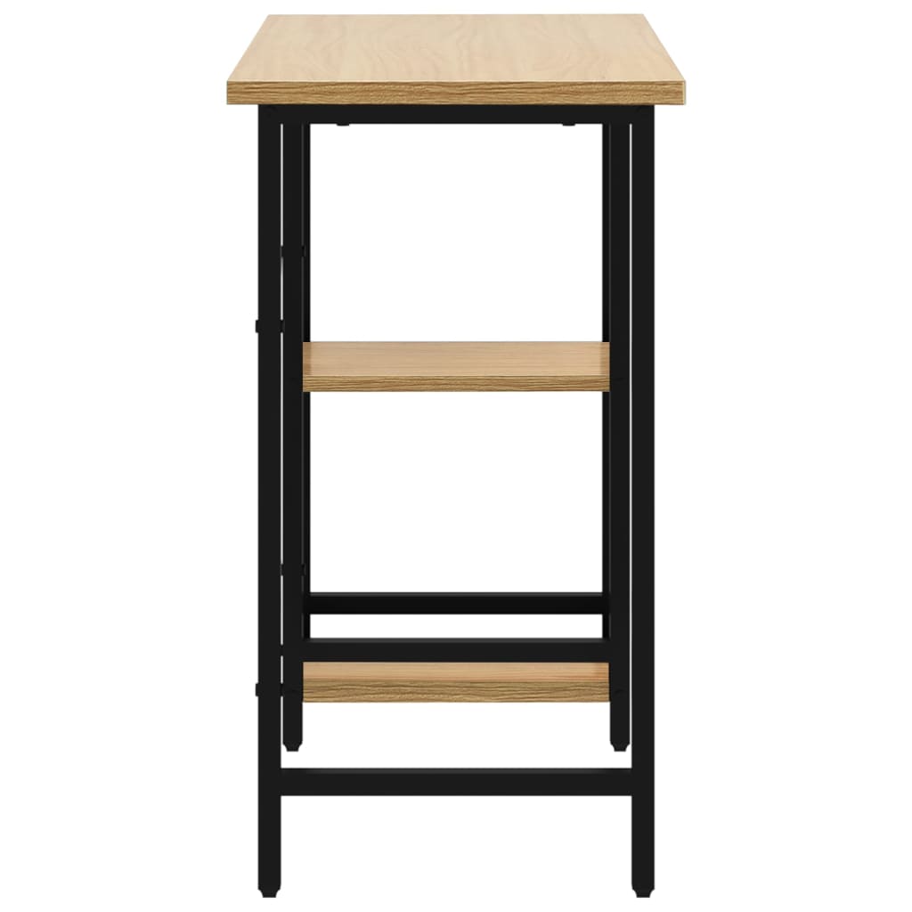 vidaXL Birou de calculator negru/stejar deschis 80x40x72 cm MDF/metal