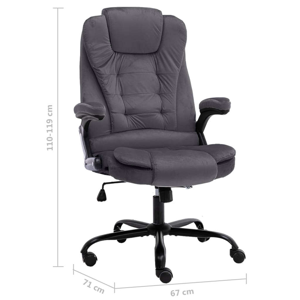vidaXL Scaun de birou, gri închis, catifea