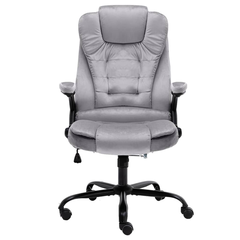 vidaXL Scaun de birou, gri deschis, catifea