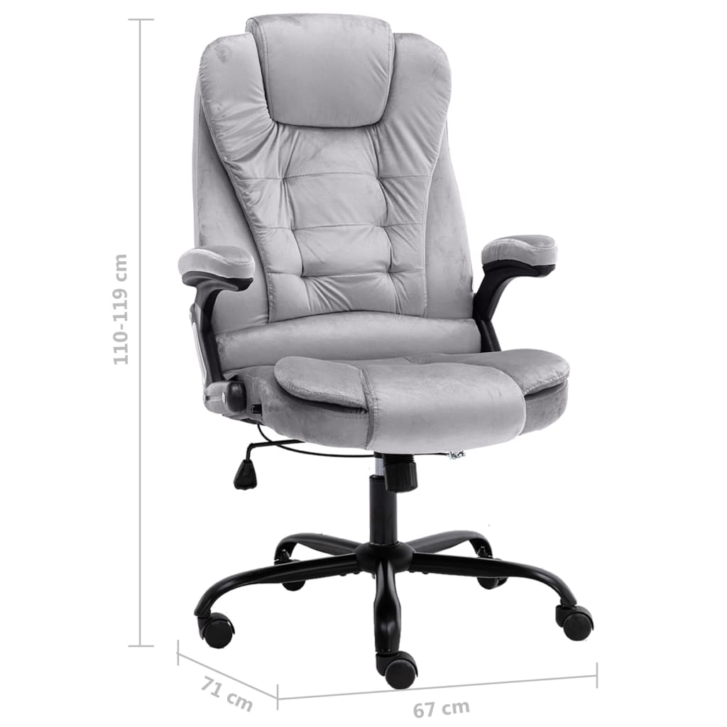 vidaXL Scaun de birou, gri deschis, catifea