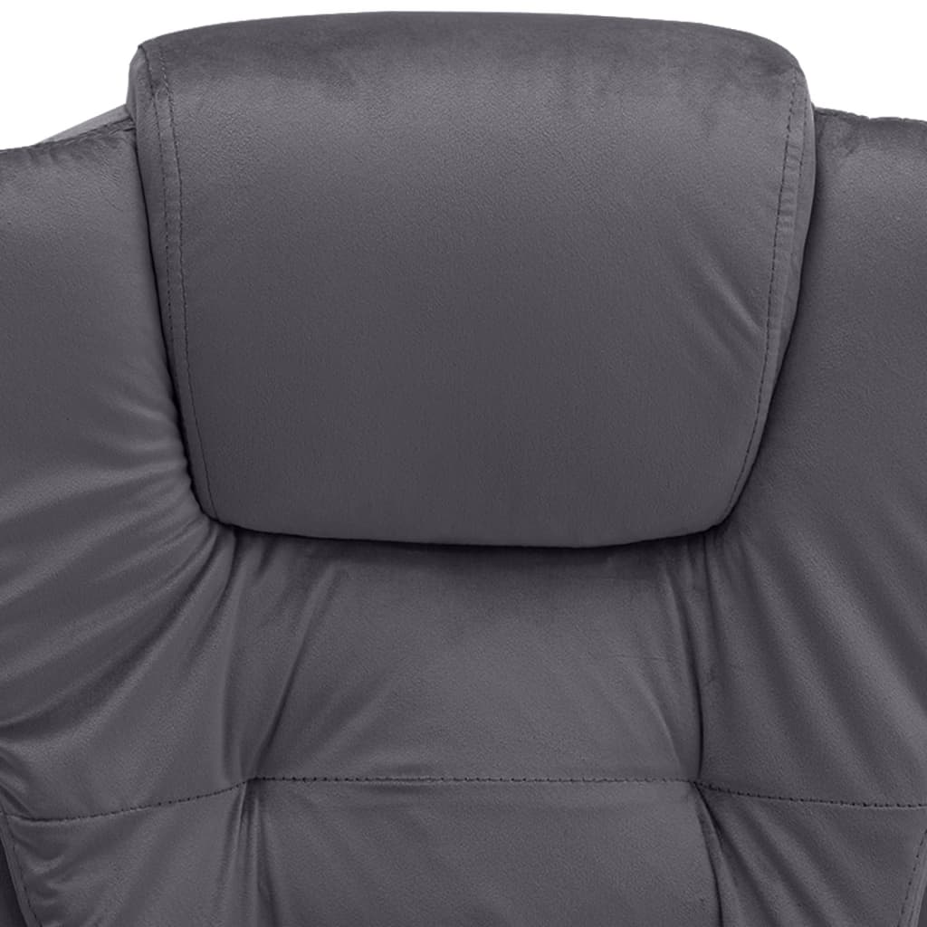 vidaXL Scaun de masaj pentru birou, gri închis, catifea