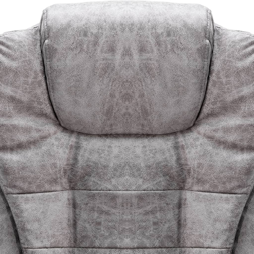 vidaXL Scaun de birou, gri deschis, piele întoarsă ecologică