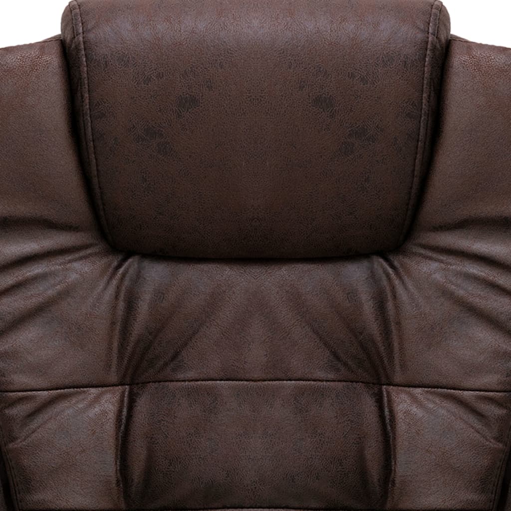 vidaXL Scaun de birou, maro închis, piele întoarsă ecologică vidaXL Scaun de birou, maro închis, piele întoarsă ecologică