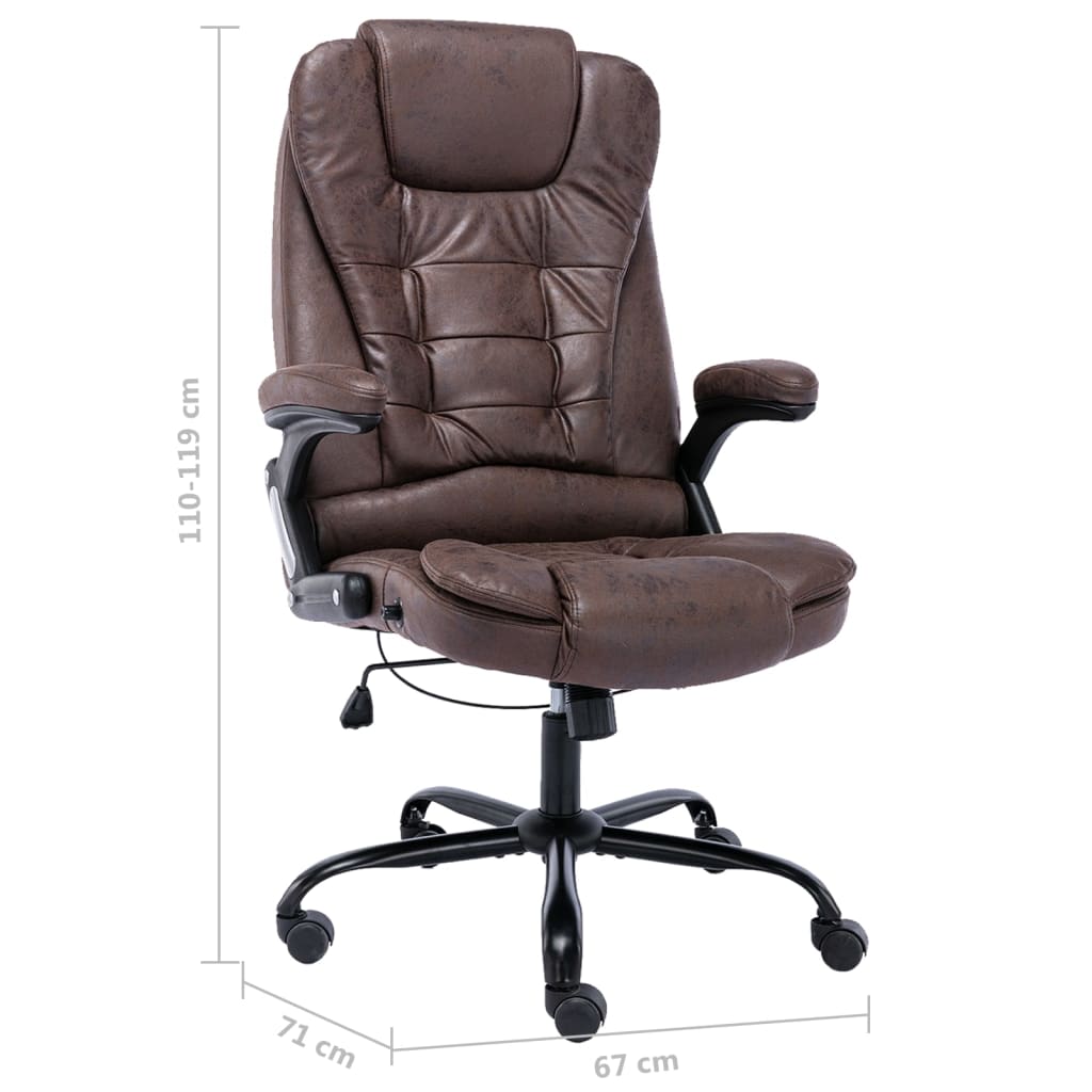 vidaXL Scaun de birou, maro închis, piele întoarsă ecologică vidaXL Scaun de birou, maro închis, piele întoarsă ecologică