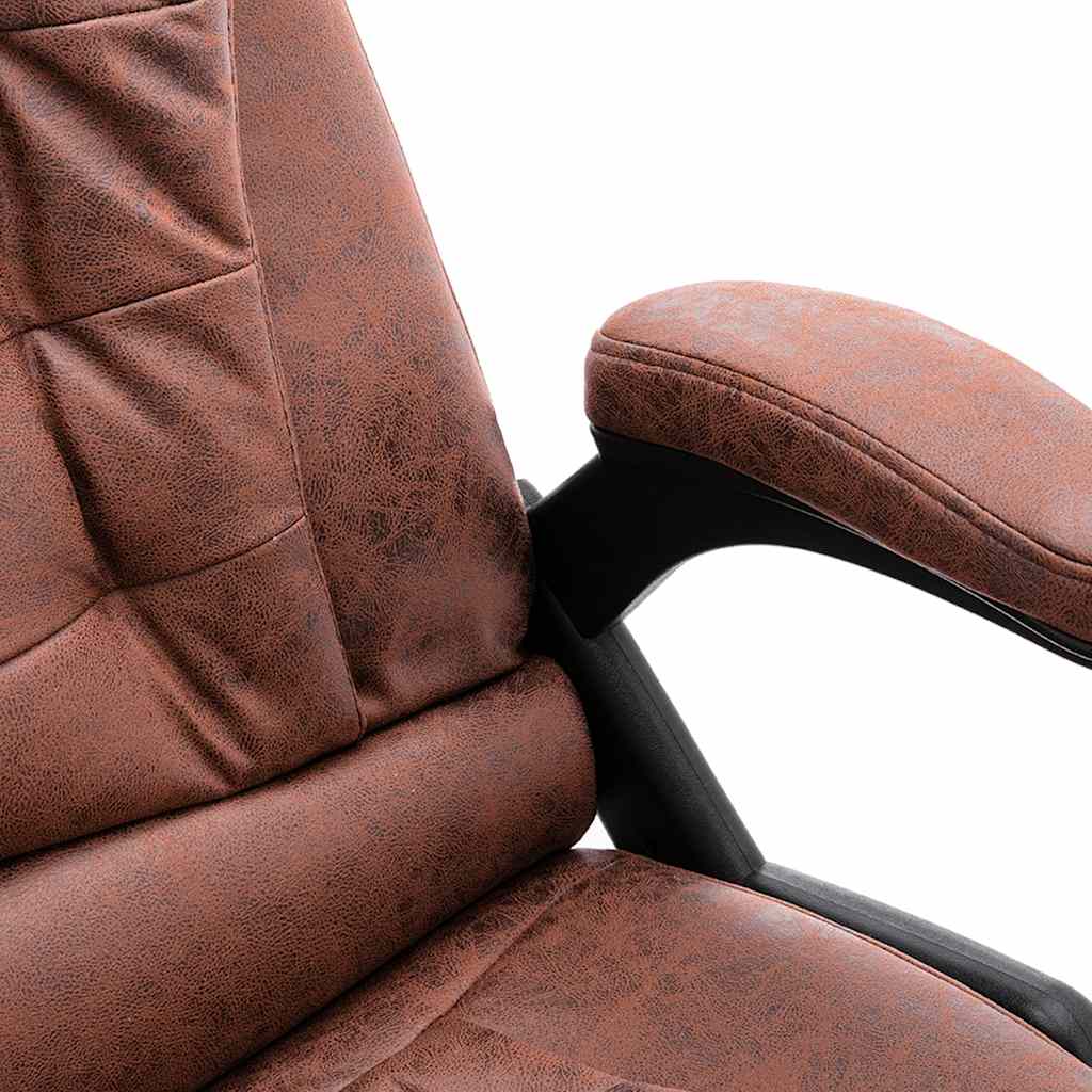 vidaXL Scaun de masaj pentru birou, maro deschis, velur ecologic vidaXL Scaun de masaj pentru birou, maro deschis, velur ecologic