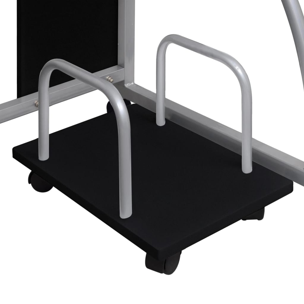 vidaXL Birou de computer, negru, 110x52x88,5 cm, lemn prelucrat