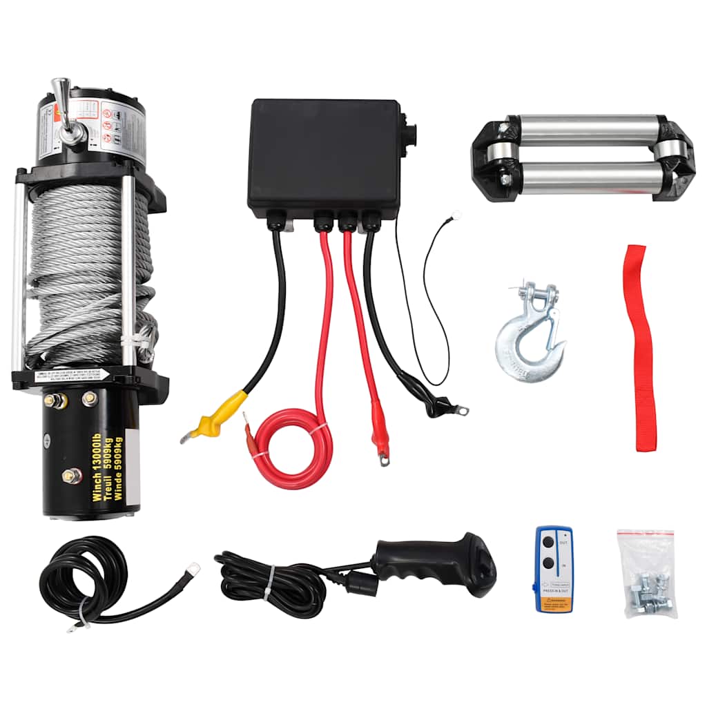 vidaXL Troliu electric, 12 V, 5909 kg