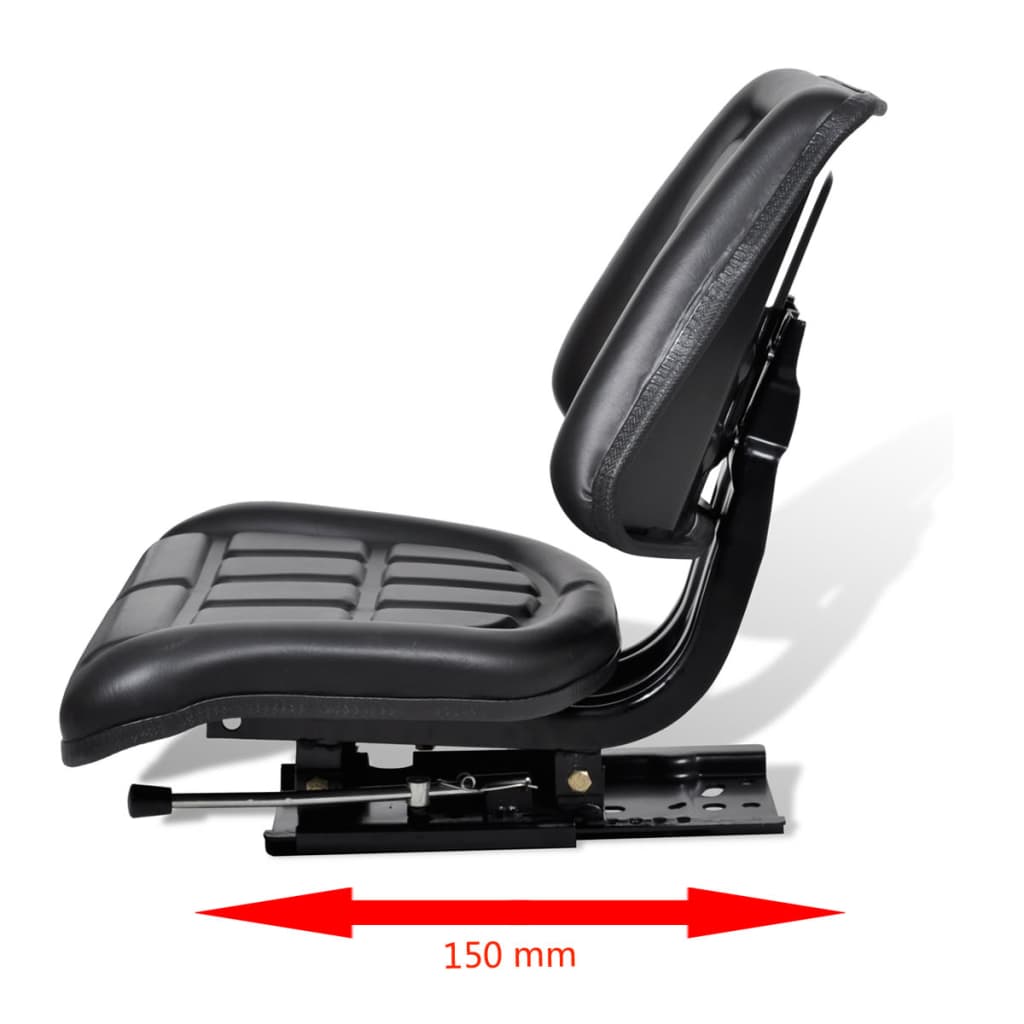 vidaXL Scaun de tractor cu spătar, negru vidaXL Scaun de tractor cu spătar, negru