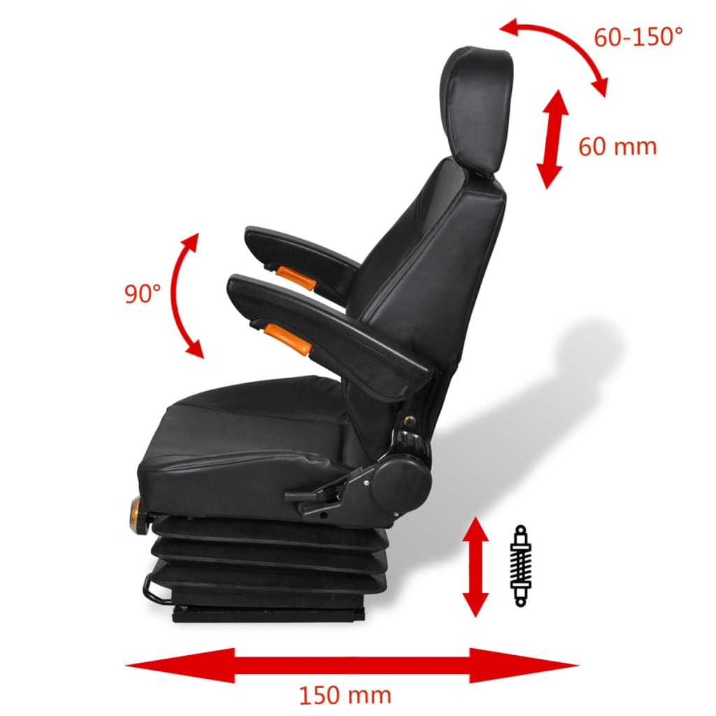 vidaXL Scaun de tractor cu suspensie vidaXL Scaun de tractor cu suspensie
