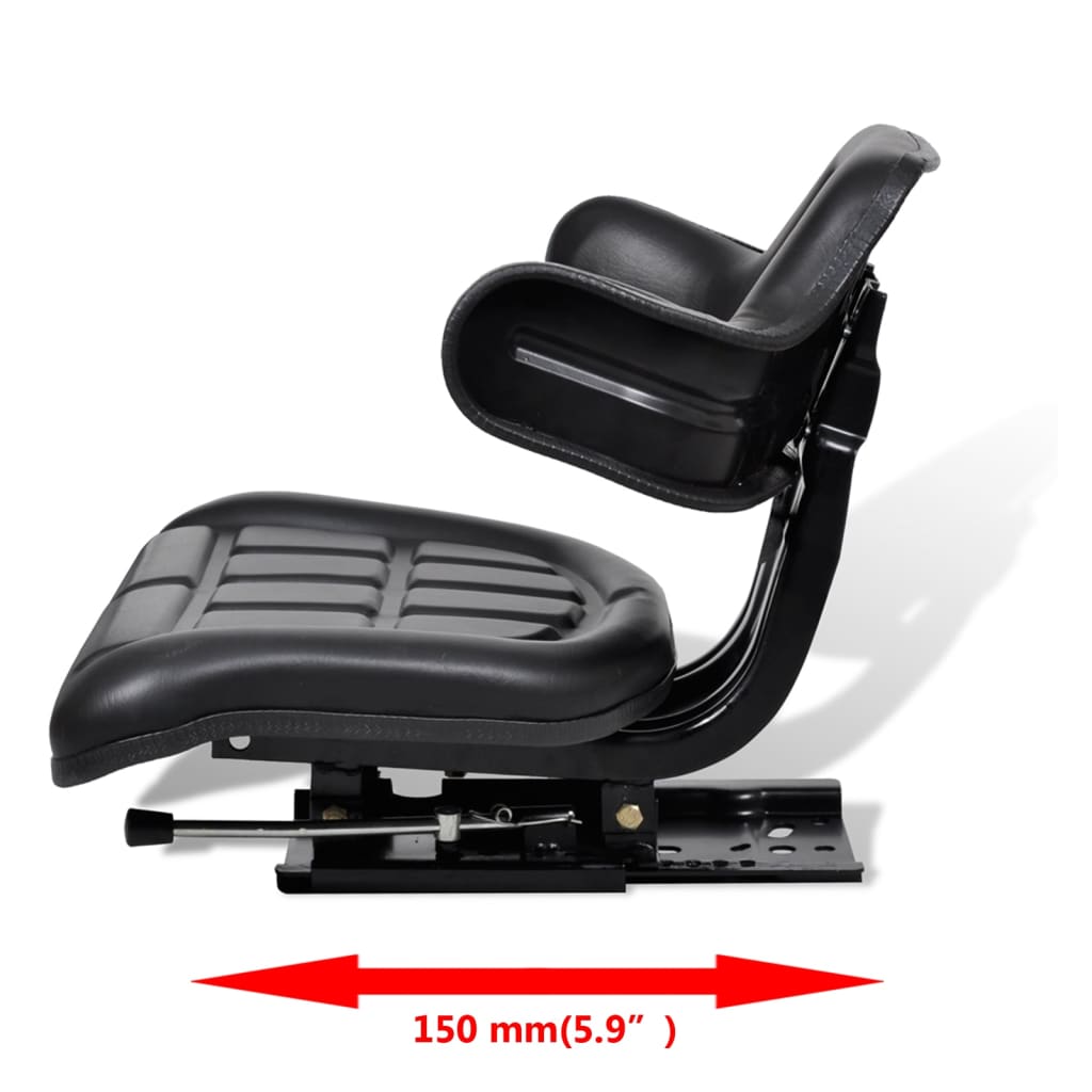 vidaXL Scaun de tractor cu spătar, negru vidaXL Scaun de tractor cu spătar, negru