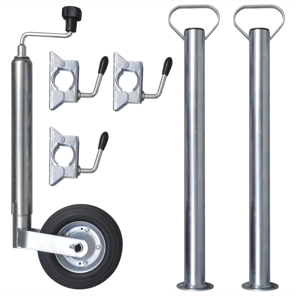 Roată de manevră 48 mm cu 2 țevi de susținere și 3 cleme de fixare Roată de manevră 48 mm cu 2 țevi de susținere și 3 cleme de fixare