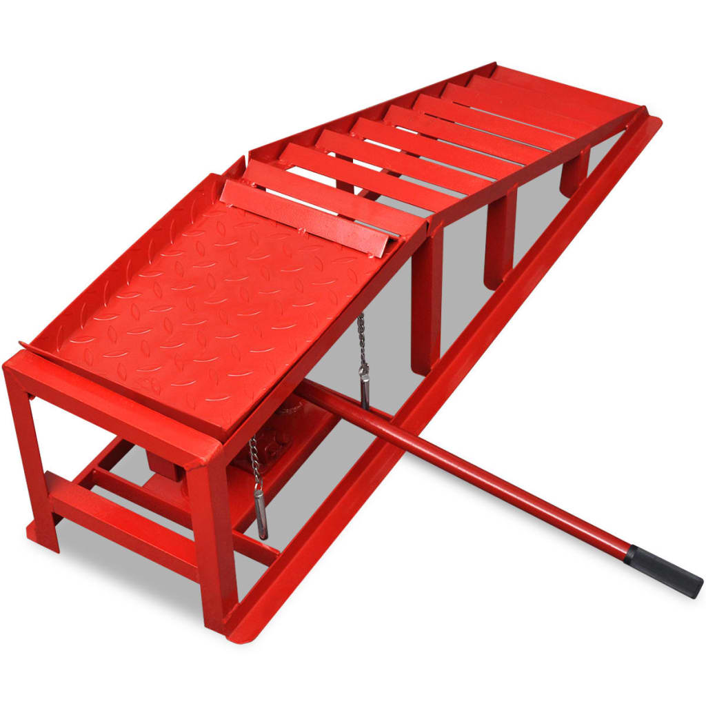 vidaXL Rampe de reparație auto, 2 buc, roșu, oțel vidaXL Rampe de reparație auto, 2 buc, roșu, oțel
