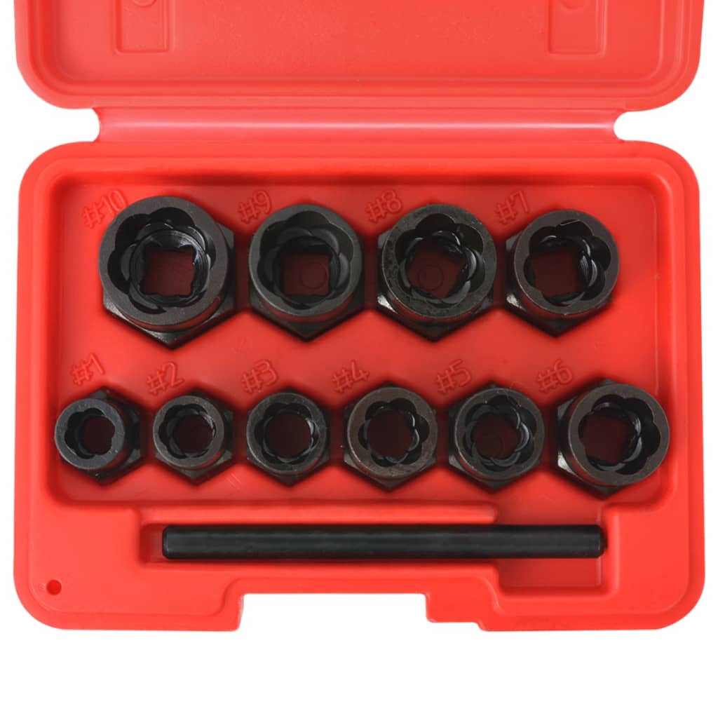 vidaXL Set extractor șuruburi și piulițe deteriorate din oțel, 11 piese vidaXL Set extractor șuruburi și piulițe deteriorate din oțel, 11 piese